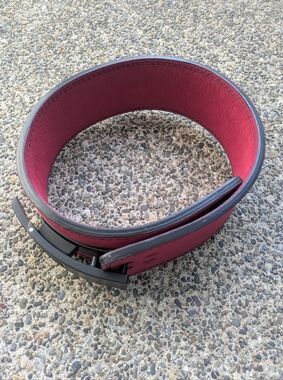 Gymreapers 10 MM Lever Weightlifting Belt Red Suede